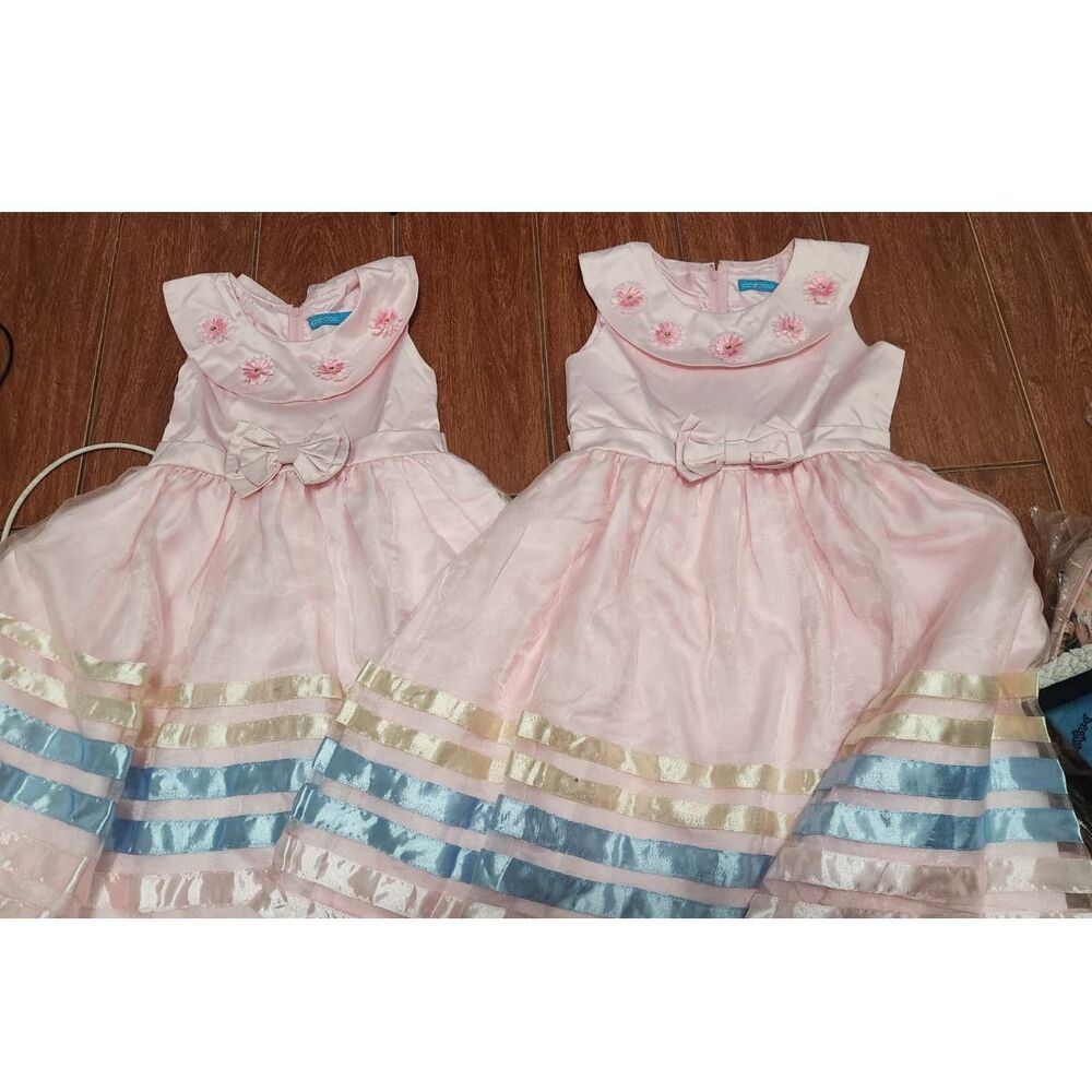 2 Pink dress easter colors sleeveless sz 6 & 8 sisters birthday flower girl